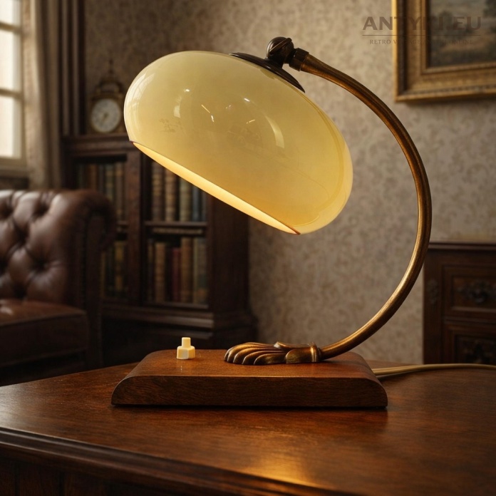 art deco lampa na biurko oryginalna